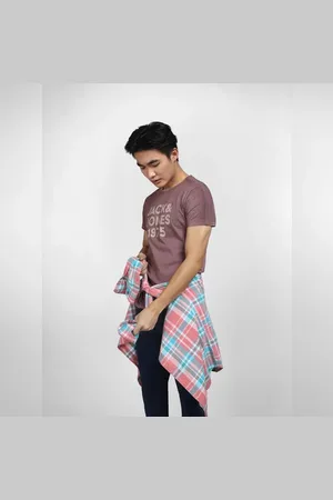 JACK & JONES Purple Faded Logo Print T-shirt