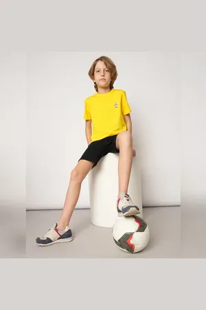 JACK & JONES Boys Yellow Doggo Logo Print T-shirt