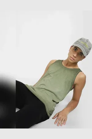 JACK & JONES Green Washed Cotton Vest