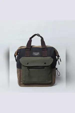 JACK & JONES Dark Brown Colourblocked Backpack