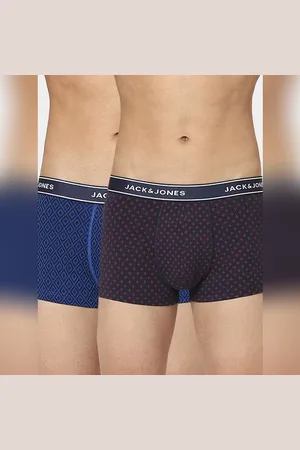 JACK & JONES Pack Of 2 Blue & Black Printed Trunks