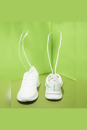 JACK & JONES White Lace-Up Mesh Sneakers