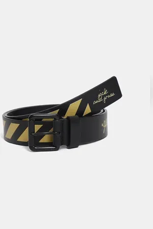 JACK & JONES Black Printed Leather Belt