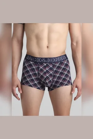 JACK & JONES Navy Blue Tartan Check Trunks