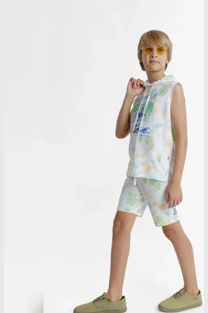 JACK & JONES Ash Green Tie-Dye Co-ord Set Shorts