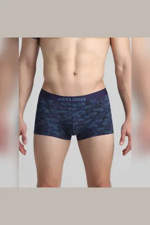 JACK & JONES Navy Blue Camo Print Trunks