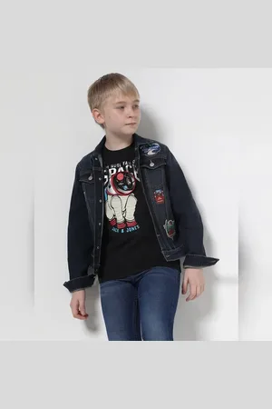 JACK & JONES Boys Black Space Doggo Crew Neck T-shirt