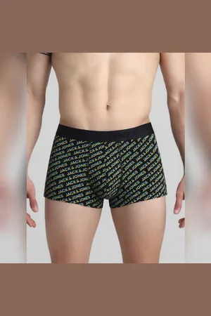 JACK & JONES Black Logo Print Trunks