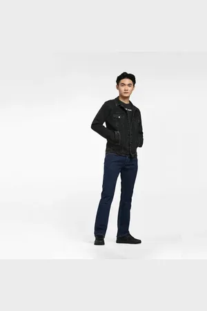 JACK & JONES Dark Blue Mid Rise Clark Straight Fit Jeans