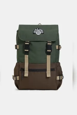 JACK & JONES Green Colourblocked Backpack