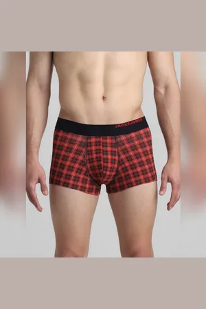 JACK & JONES Black & Red Check Trunks