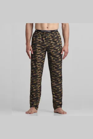 JACK & JONES Olive Camo Print Cotton Pyjamas