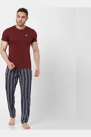 JACK & JONES Maroon Crew Neck T-shirt