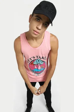 JACK & JONES Pink Printed Cotton Vest