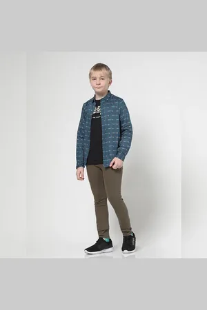 JACK & JONES Boys Black Chest Branding Full Sleeves T-shirt