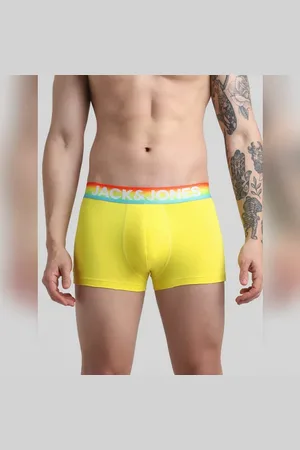 JACK & JONES Yellow Logo Print Trunks