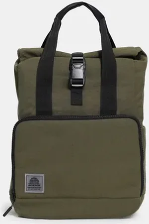 JACK & JONES Olive Camo Print Roll-Top Backpack