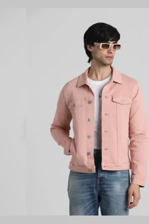 JACK & JONES Pink Solid Casual Jacket