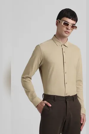 JACK & JONES Brown Knitted Full Sleeves Shirt