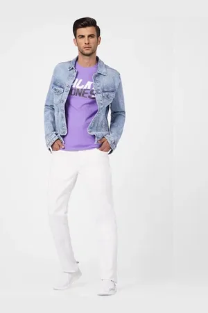 JACK & JONES Purple Graphic Print Crew Neck T-shirt