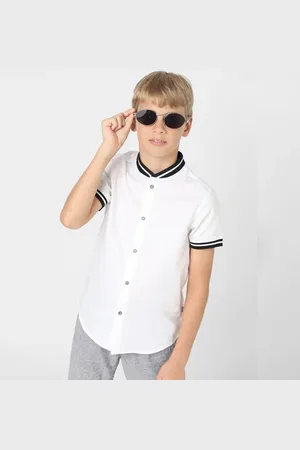 JACK & JONES Boys White Short Sleeves Knit Shirt