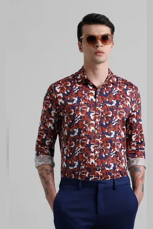 JACK & JONES Dark Purple Floral Full Sleeves Shirt
