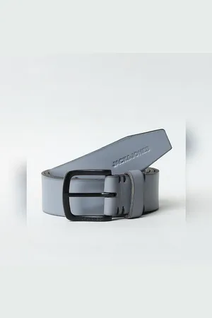 JACK & JONES Grey Leather Belt