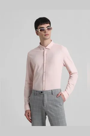 JACK & JONES Pink Knitted Full Sleeves Shirt