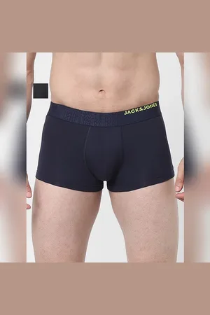 JACK & JONES Pack of 2 Navy Blue & Black Logo Print Trunks