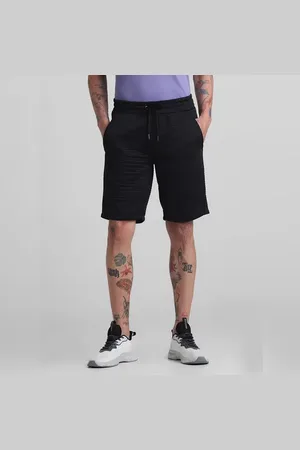 JACK & JONES Black Mid Rise Textured Shorts