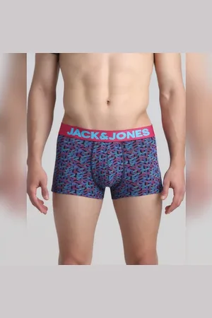 JACK & JONES Navy Blue Abstract Print Trunks