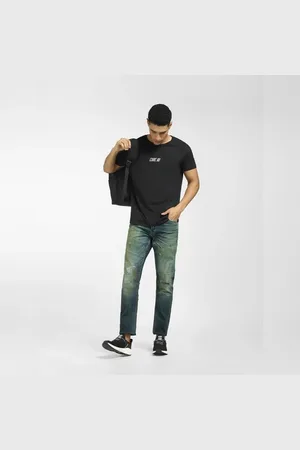 JACK & JONES Blue Low Rise Distressed Glenn Slim Jeans