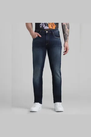 JACK & JONES Dark Blue Low Rise Washed Ben Skinny Jeans