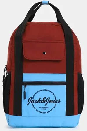 JACK & JONES Red Colourblocked Everyday Backpack