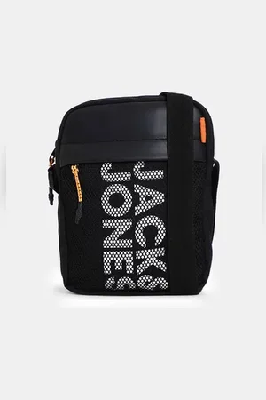 JACK & JONES Black Mesh Detail Sling Bag