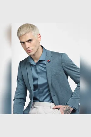 JACK & JONES Blue Slim Fit Full Sleeves Shirt