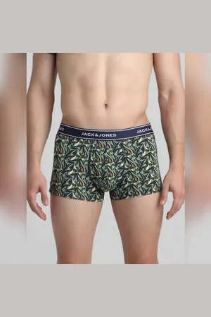 JACK & JONES Green Leaf Print Trunks