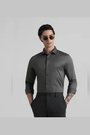 JACK & JONES Dark Green Solid Formal Shirt