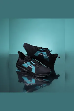 JACK & JONES Black Colourblocked Knit Sneakers