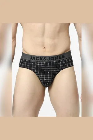 JACK & JONES Black Check Print Briefs