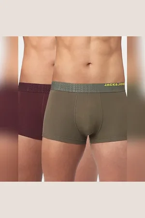JACK & JONES Pack Of 2 Green & Maroon Trunks
