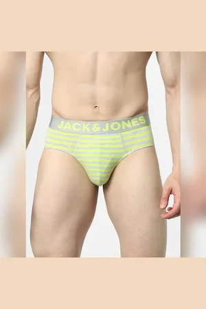 JACK & JONES Neon Yellow Striped Briefs