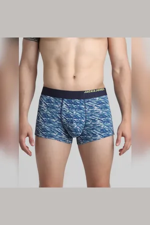JACK & JONES Navy Blue Camo Print Trunks