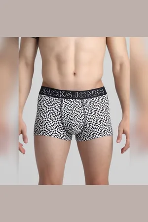 JACK & JONES Black Monochrome Printed Trunks
