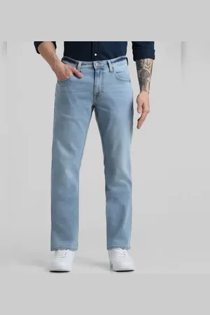 JACK & JONES Light Blue Mid Rise Clark Regular Fit Jeans