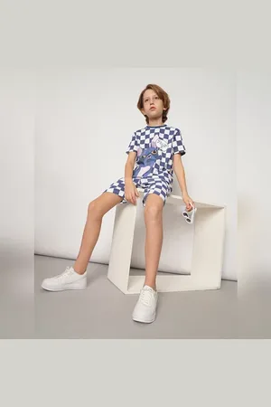 JACK & JONES Boys Purple Dog Print Knit Shorts