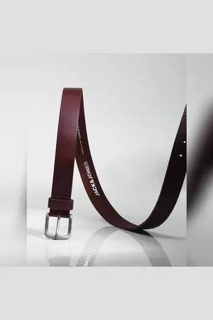 JACK & JONES Maroon Leather Belt