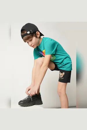 JACK & JONES Boys Black Doggo Print Knit Shorts