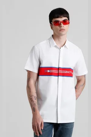 JACK & JONES URBAN RACERS by JACK&JONES WHITE RACER PRINT SHIRT