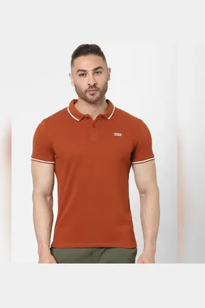 JACK & JONES Brown Polo Neck T-shirt